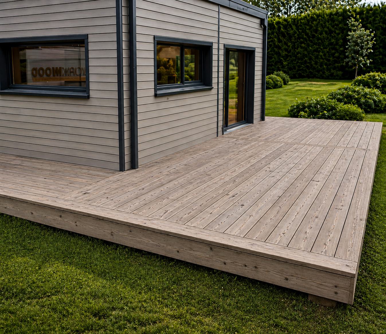 Terrasse bois avec rambarde